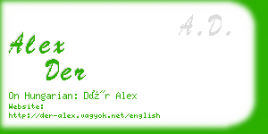 alex der business card